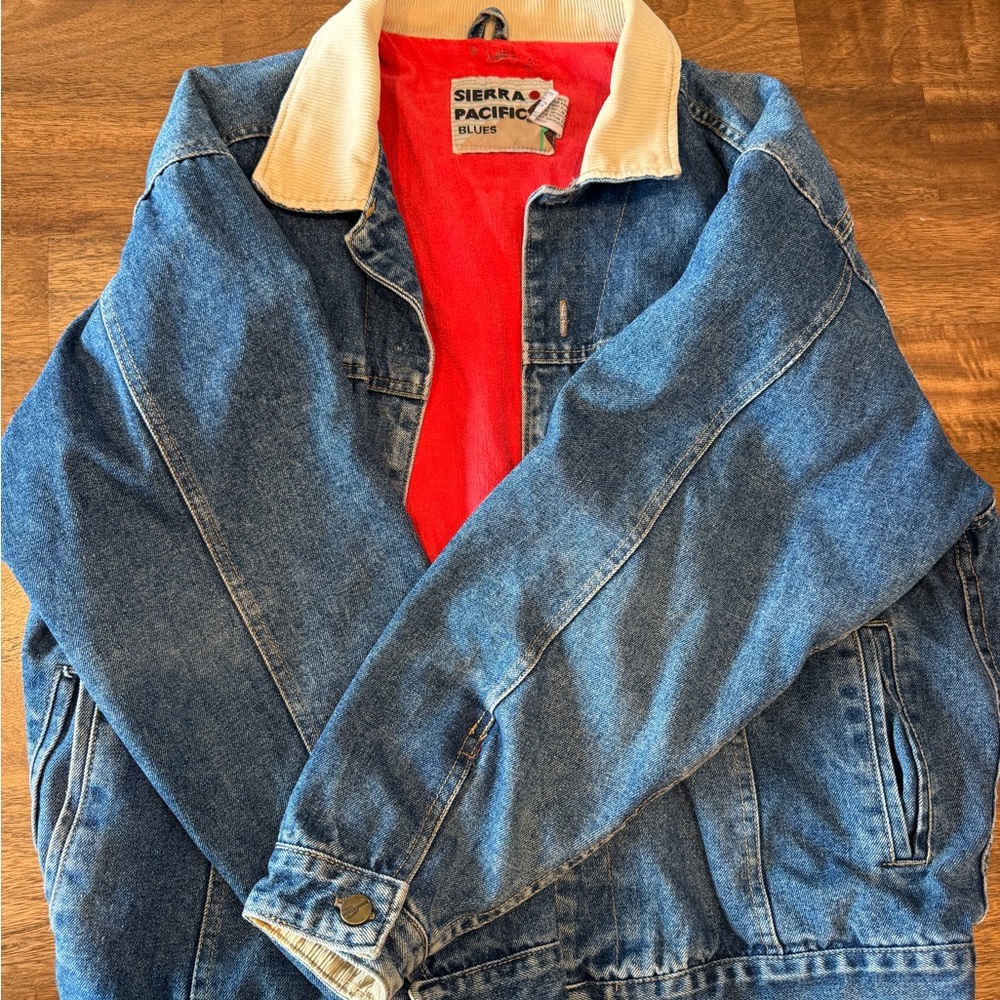 Sierra Pacific Blue Jean Jacket with Cream Collar